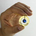 Personalised circle pendant with engraved names
