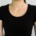 Gold plated birthstone heart necklace detail