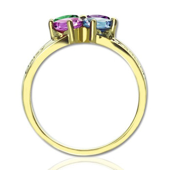 Family Ring for Mom Four Clover Hearts in 18ct Gold Plated Family Ring for Mom Four Clover Hearts in 18ct Gold Plated