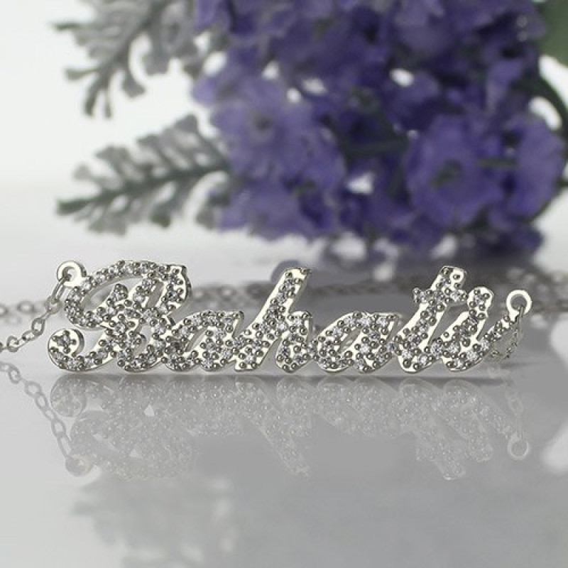 Carrie Name Necklace View Personalised Carrie name necklace with birthstone detailing