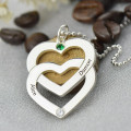 Double Heart Name Necklace Detail Personalised double heart name necklace detail view