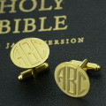 Monogram Cufflinks Detail Personalised men's monogram initial cufflinks detail