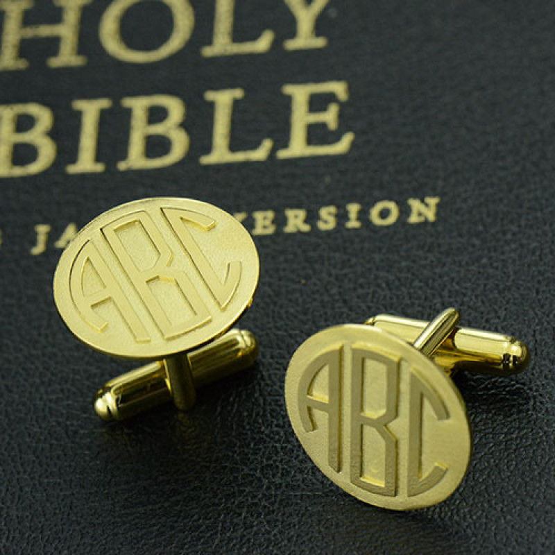 Monogram Cufflinks Detail Personalised men's monogram initial cufflinks detail