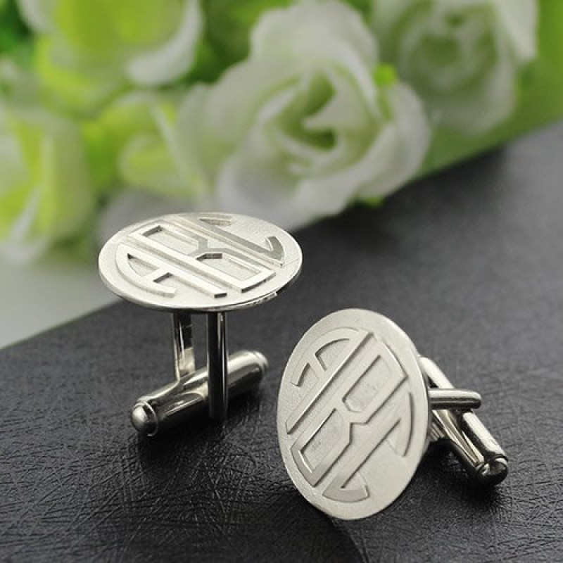 Personalised Men's Block Monogram Cufflinks – Gallery View Personalised men's block monogram cufflinks, gallery view