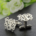 Personalised three-initial script monogram cufflinks