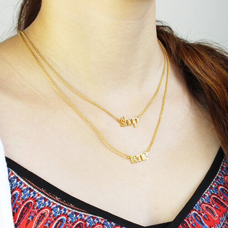 Double Layer Mini Name Necklace Detail Double-layer mini personalised name necklace detail image