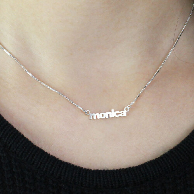 My Tiny Name Necklace Custom Sterling Silver Custom tiny name necklace product image