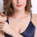 Personalised sterling silver infinity symbol necklace with four names