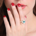 Personalised birthstone blossoming love name ring detail