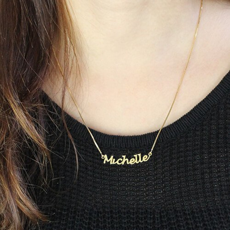 Handwriting Name Necklace 18ct Gold Plate Handwriting-style personalised name necklace product image