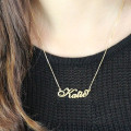 Carrie Nameplate Necklace Detail Carrie-style personalised nameplate necklace detail