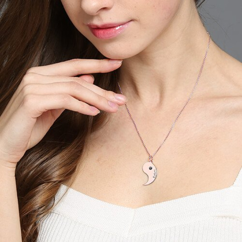 Yin Yang Necklace Detail Yin Yang two-piece personalised necklace