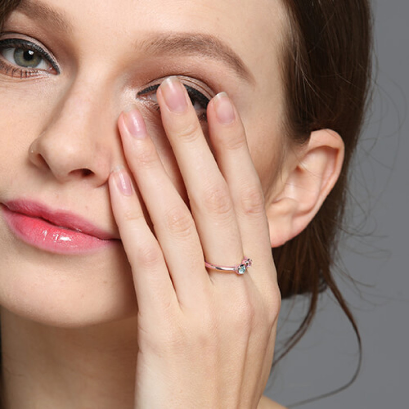 Dual Birthstone Ring Detail View Dual birthstone ring detail view