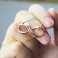 Rose Gold Engraved Infinity Necklace Rose gold plated engraved infinity necklace product view