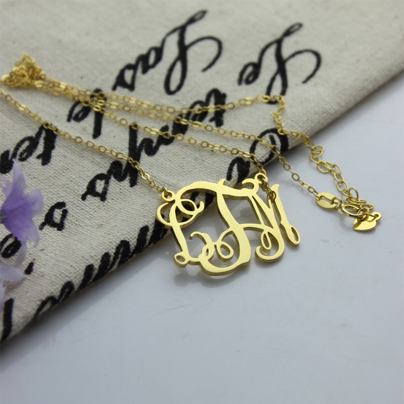 Cut-Out Taylor Swift Monogram Necklace 18ct Gold Plated Cut-out personalised monogram necklace with initial pendant