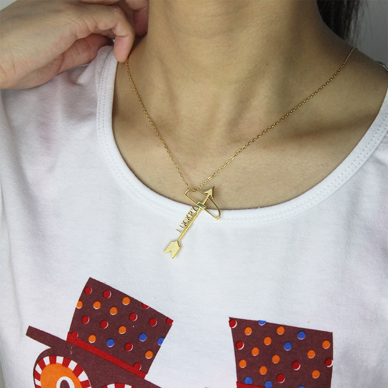 Arrow Cross Name Necklace Detail Personalised arrow cross name necklace detail