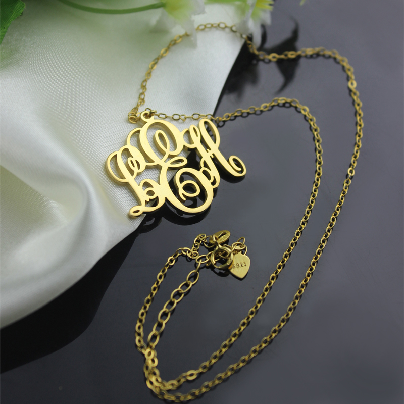 Personalised Vine Font Monogram Pendant Personalised vine font monogram pendant necklace