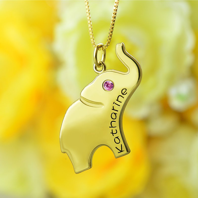 Elephant Lucky Charm Name Necklace Elephant lucky charm name necklace product image