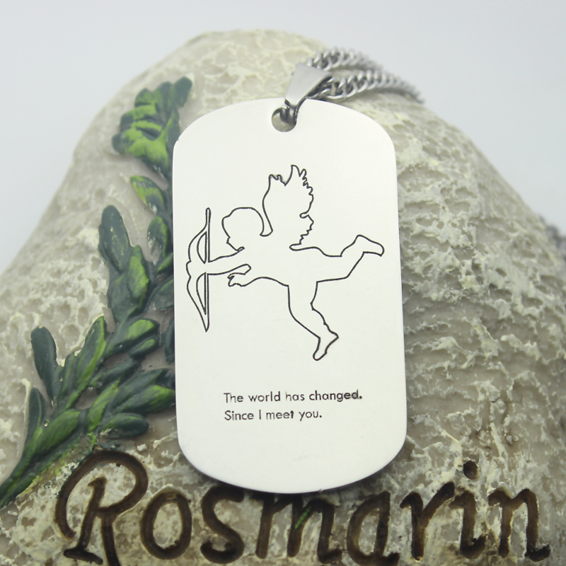 Cupid Men's Dog Tag Necklace Men's dog tag name necklace