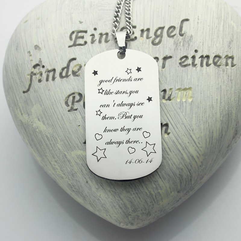 Best Friends Dog Tag Necklace Detail Best friends dog tag name necklace detail