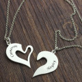 Personalised breakable heart name necklace for couples