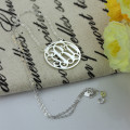 18ct White Gold Circle Monogram Necklace 18ct white gold circle monogram necklace gallery image