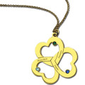 Birthstone Triple Heart Necklace Birthstone triple heart engraved name necklace