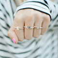 Stackable midi initial ring in sterling silver