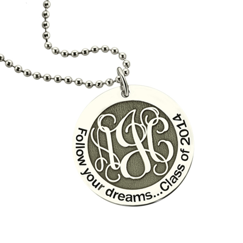 Personalised Class Graduation Monogram Necklace Personalised class graduation monogram necklace in sterling silver