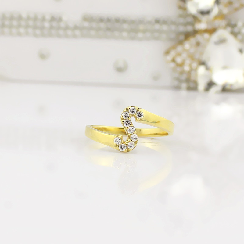 Custom Birthstone Initial Ring Custom initial ring product image