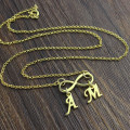 Double initial infinity pendant necklace product view