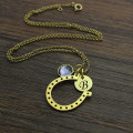 Birthstone horseshoe necklace product view