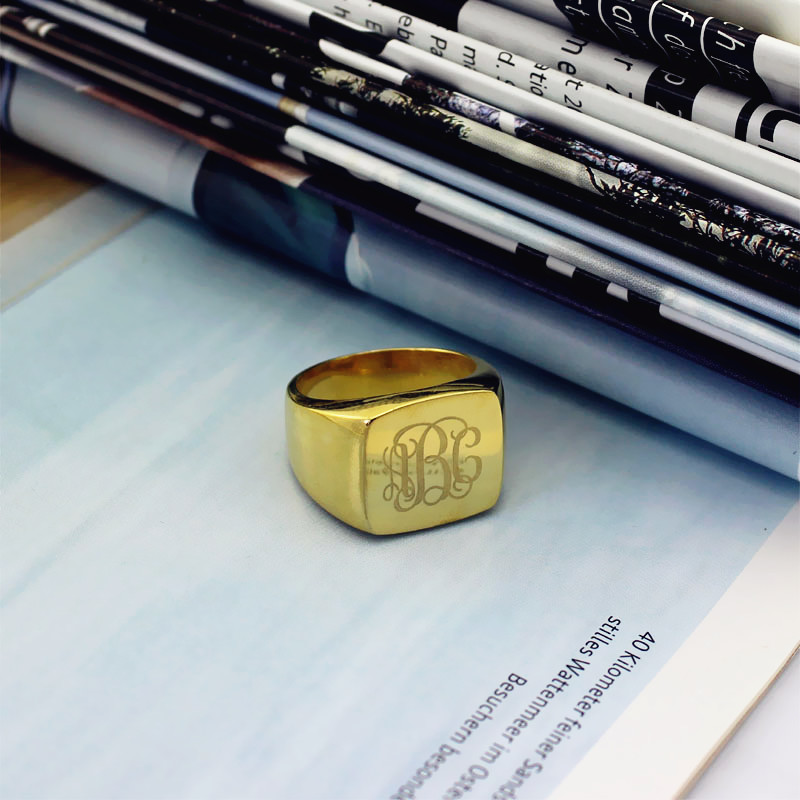 18ct Gold Plated Monogram Initial Ring 18ct gold plated monogram initial ring product view