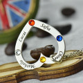 Sterling Silver Mother Heart Necklace Sterling silver mother heart birthstone necklace