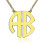 Two Initial Block Monogram Pendant 18ct Gold Plated