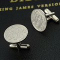 Engraved cufflinks with monogram detail