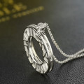 Personalised double circle Roman numeral necklace product image