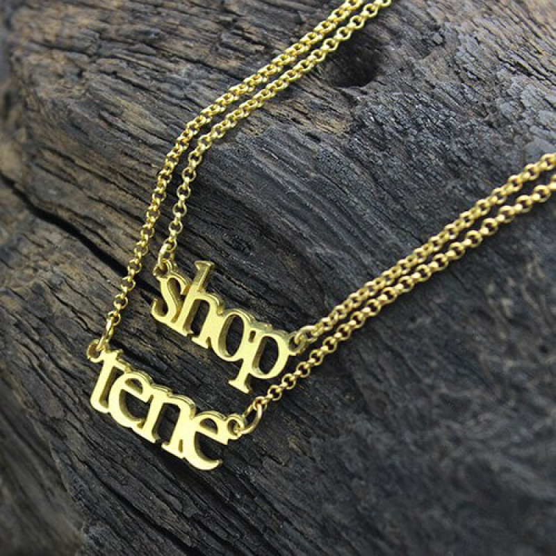 Double Layer Mini Name Necklace View Double-layer mini personalised name necklace view