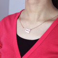 Oklahoma state map heart name necklace product view