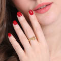Personalised birthstone flower promise ring with name