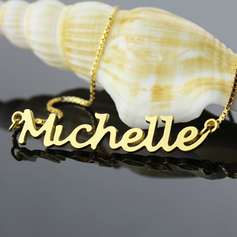 Handwriting Name Necklace 18ct Gold Plate Handwriting-style personalised name necklace product image