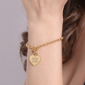 Heart Monogram Charm Bracelet Detail Personalised heart initial charm bracelet detail