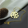 Two Initial Block Monogram Pendant Personalised two-initial block monogram pendant necklace
