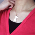 Minnesota State Name Necklace Minnesota state-shaped name necklace with heart detail