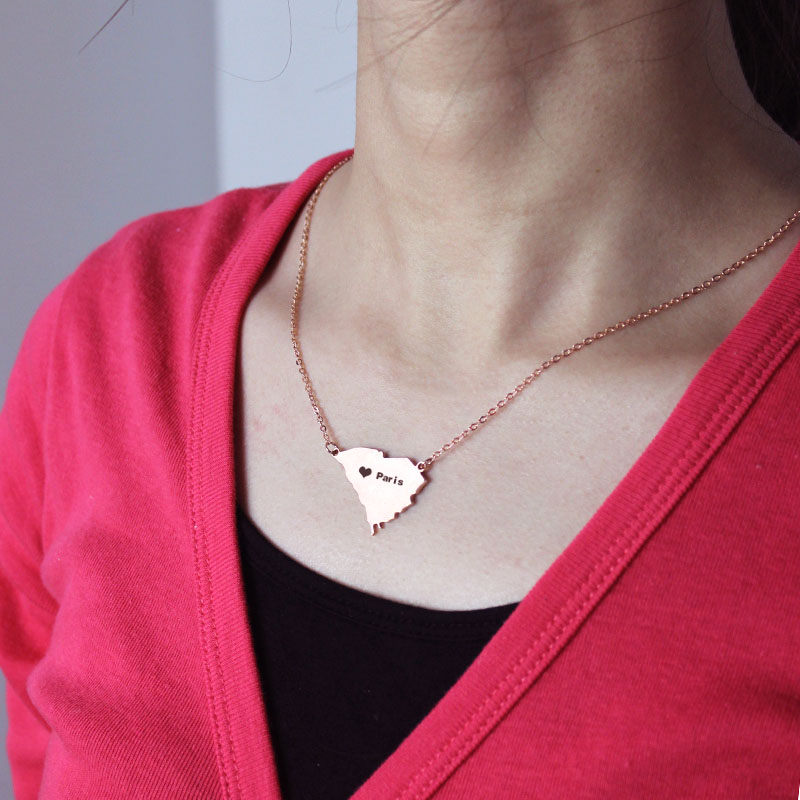South Carolina Heart Name Necklace Alternate View South Carolina state-shaped heart name necklace alternate view