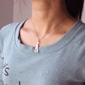 Custom Delaware State Shaped Necklaces With Heart Name Rose Gold
