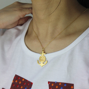 18ct Gold Plated Anchor Monogram Initial Necklace 18ct Gold Plated Anchor Monogram Initial Necklace