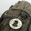 Personalised sterling silver circle necklace, gallery image