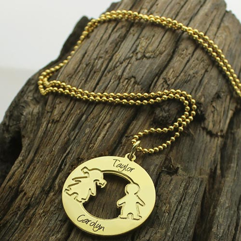 Personalised circle name necklace product view