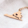 Virginia State Map Necklace Detail Virginia state map heart name necklace detail view